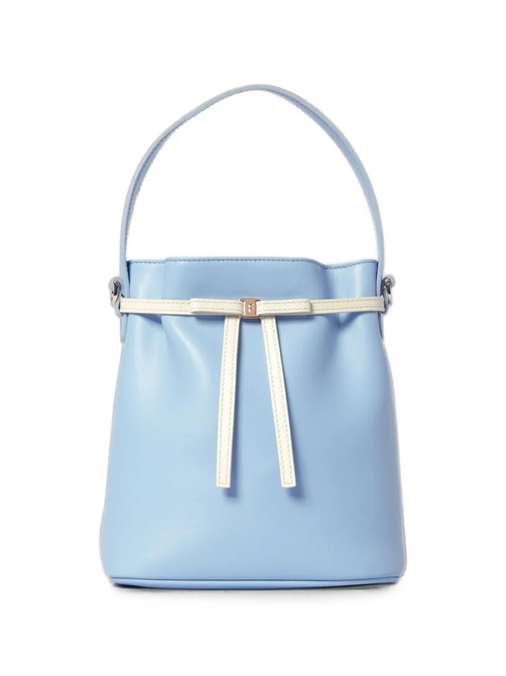 Ferragamo bow-detail leather bucket bag - Blu