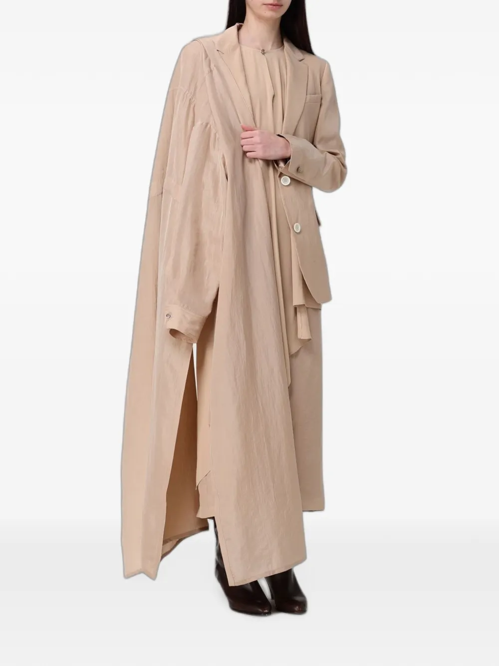 Fabiana Filippi Midi-rok met ceintuur en klepdetail Beige