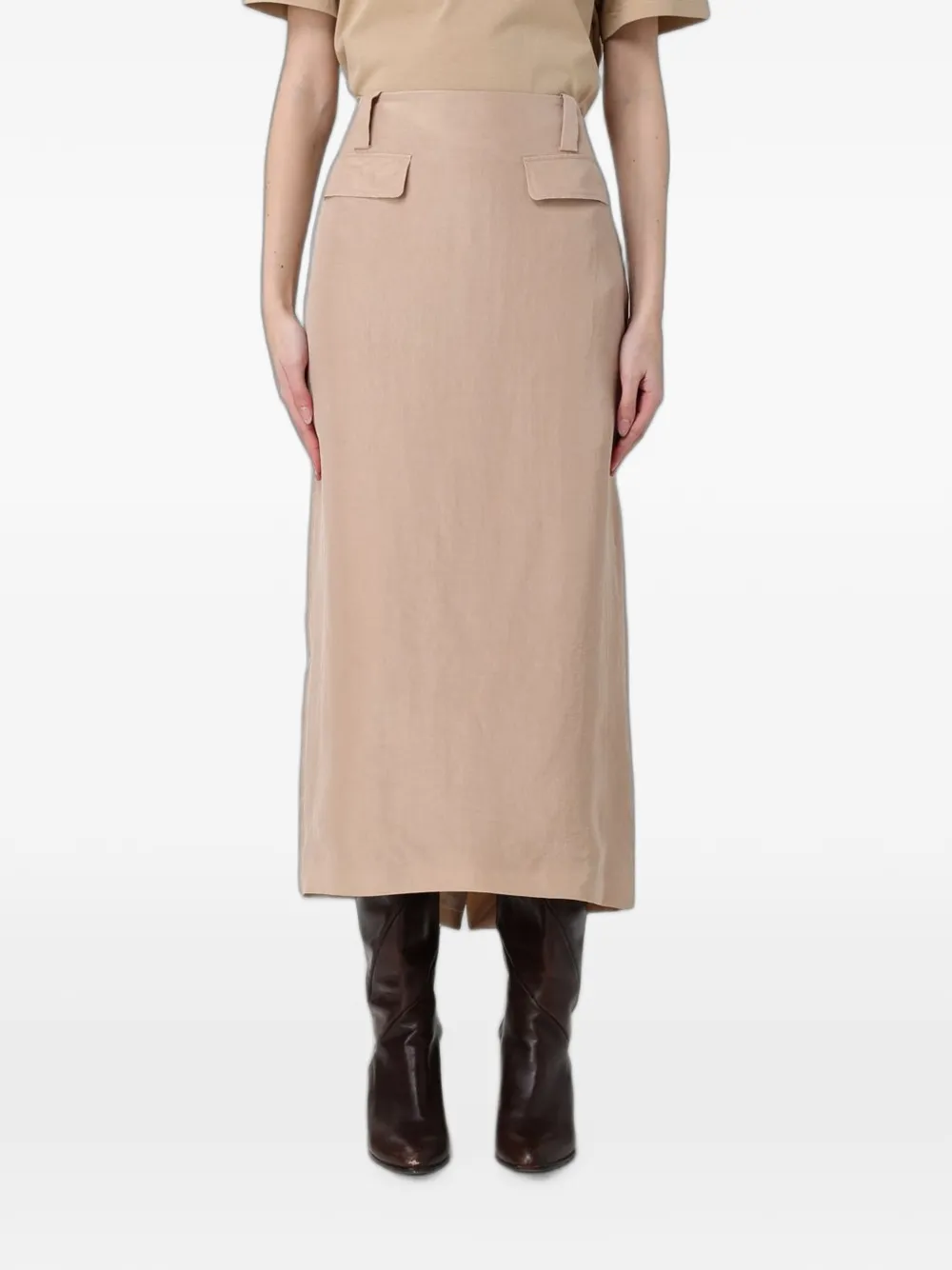 Fabiana Filippi belt-loop flap-detail midi skirt - Toni neutri