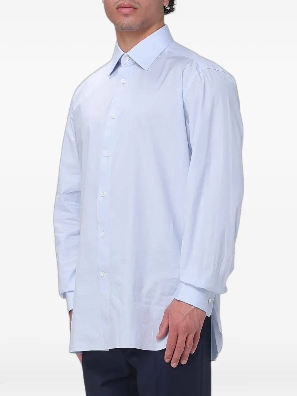 Zegna Overhemd van stretch-popeline Blauw