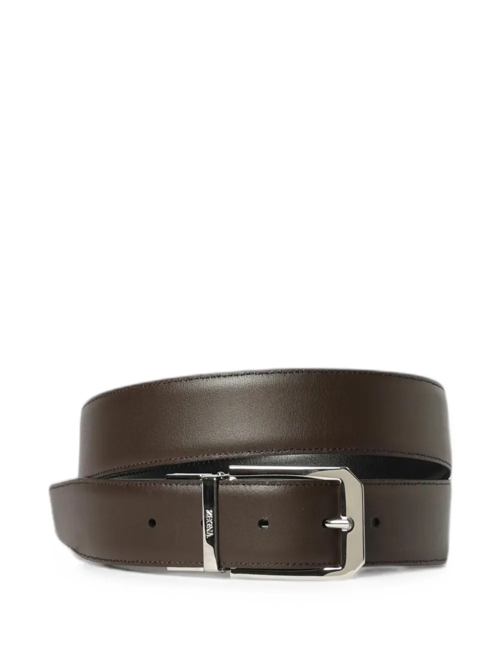 Zegna Omkeerbare leren riem Zwart