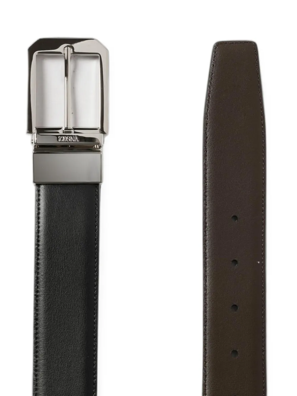 Zegna Omkeerbare leren riem Zwart