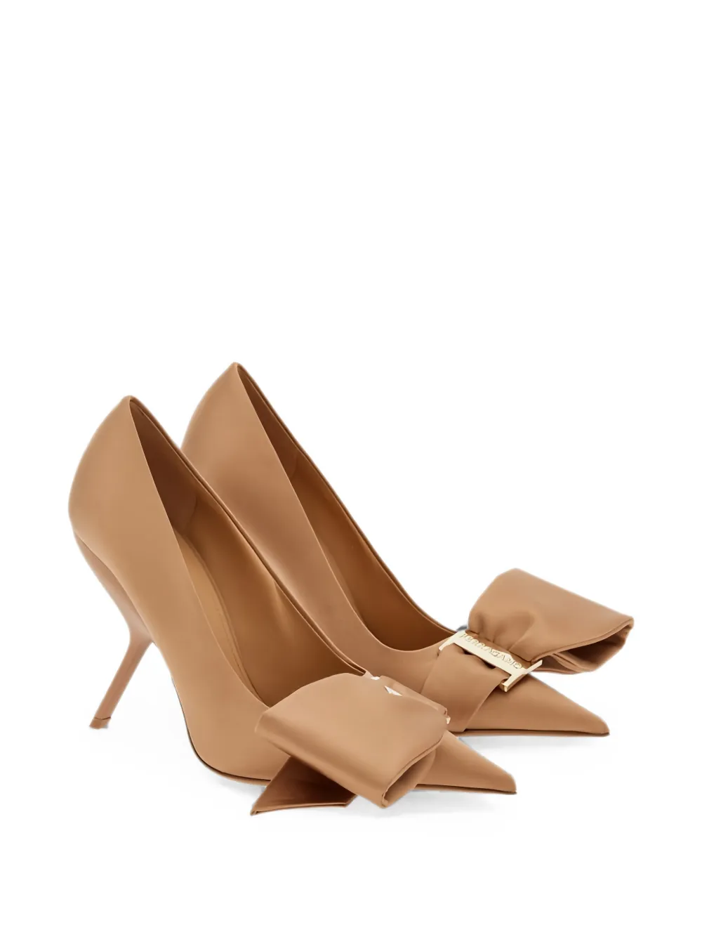 Ferragamo bow-detail pointed-toe pumps Beige