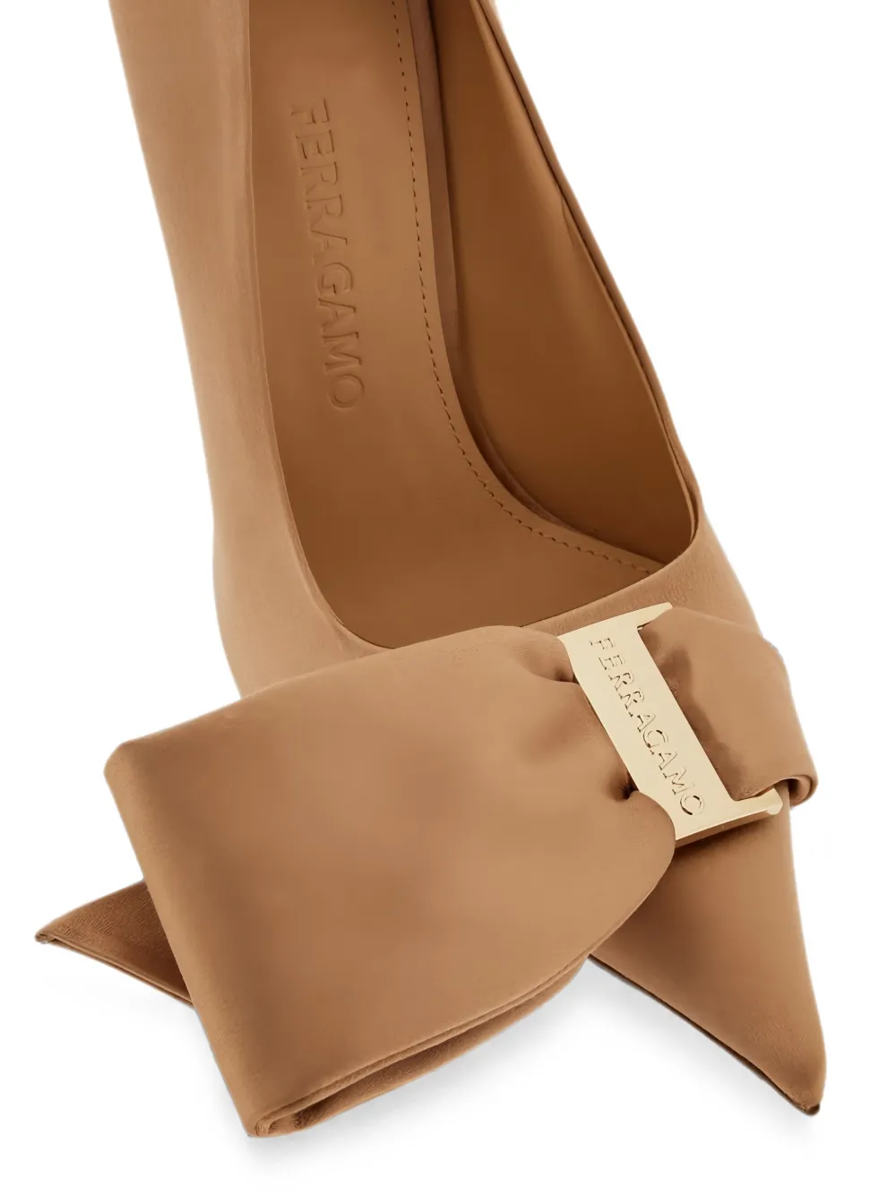Ferragamo bow-detail pointed-toe pumps Beige