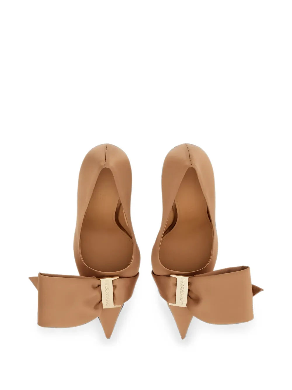 Ferragamo bow-detail pointed-toe pumps Beige