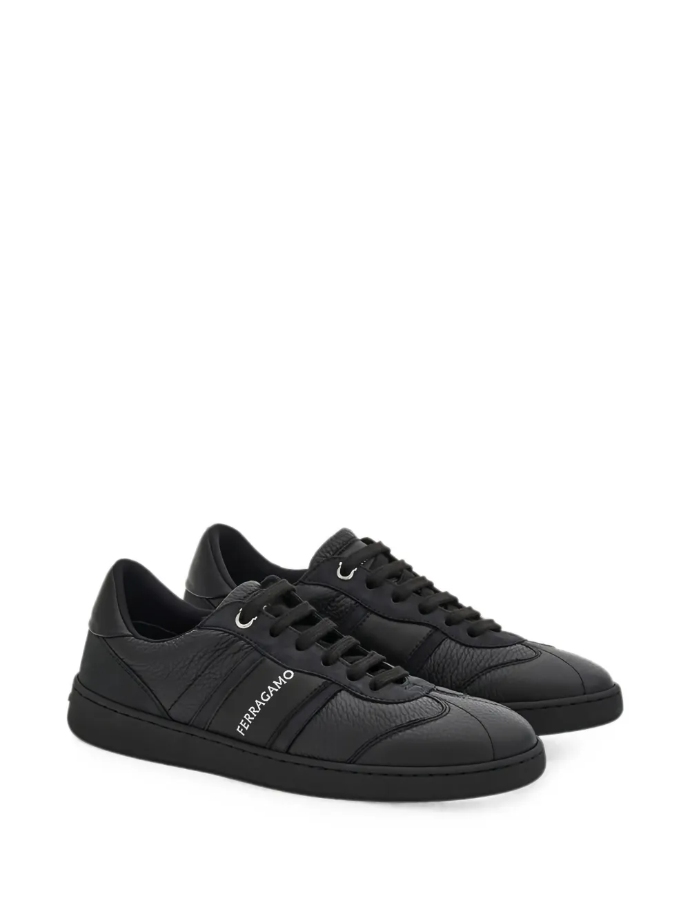Ferragamo logo-print panelled sneakers Zwart