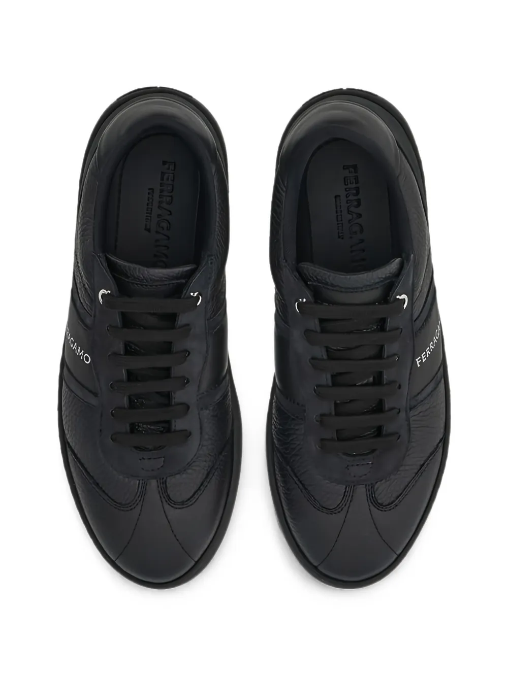 Ferragamo logo-print panelled sneakers Zwart