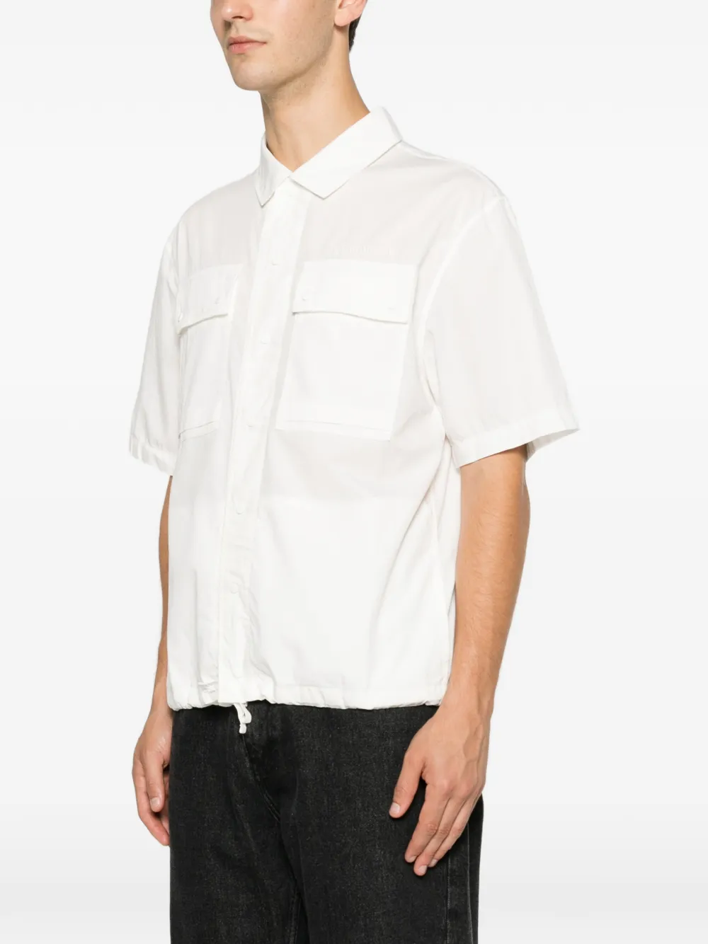 C.P. Company Shirtjack met trekkoord en korte mouwen Wit