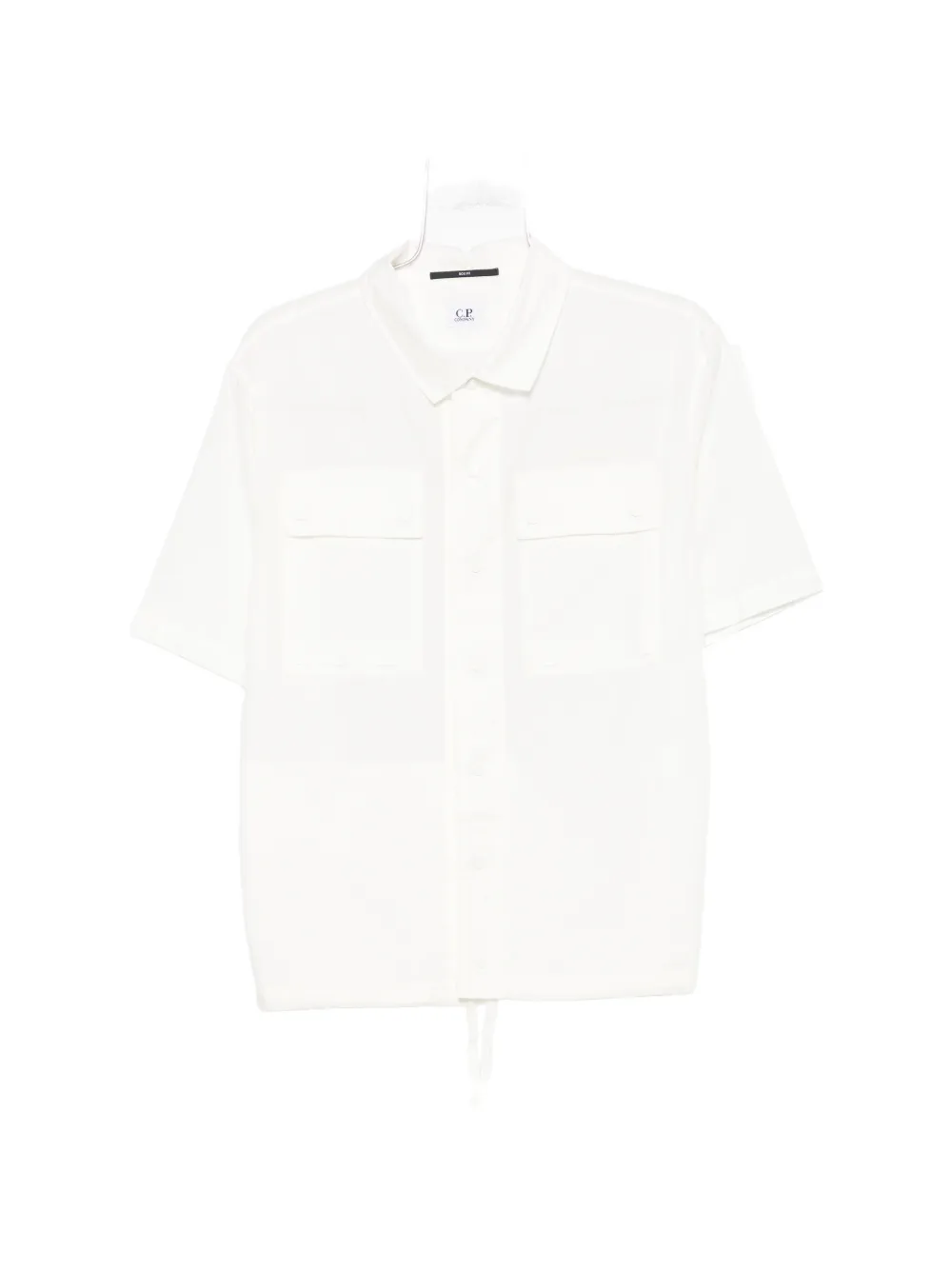 C.P. Company short-sleeve drawstring-hem overshirt - Bianco