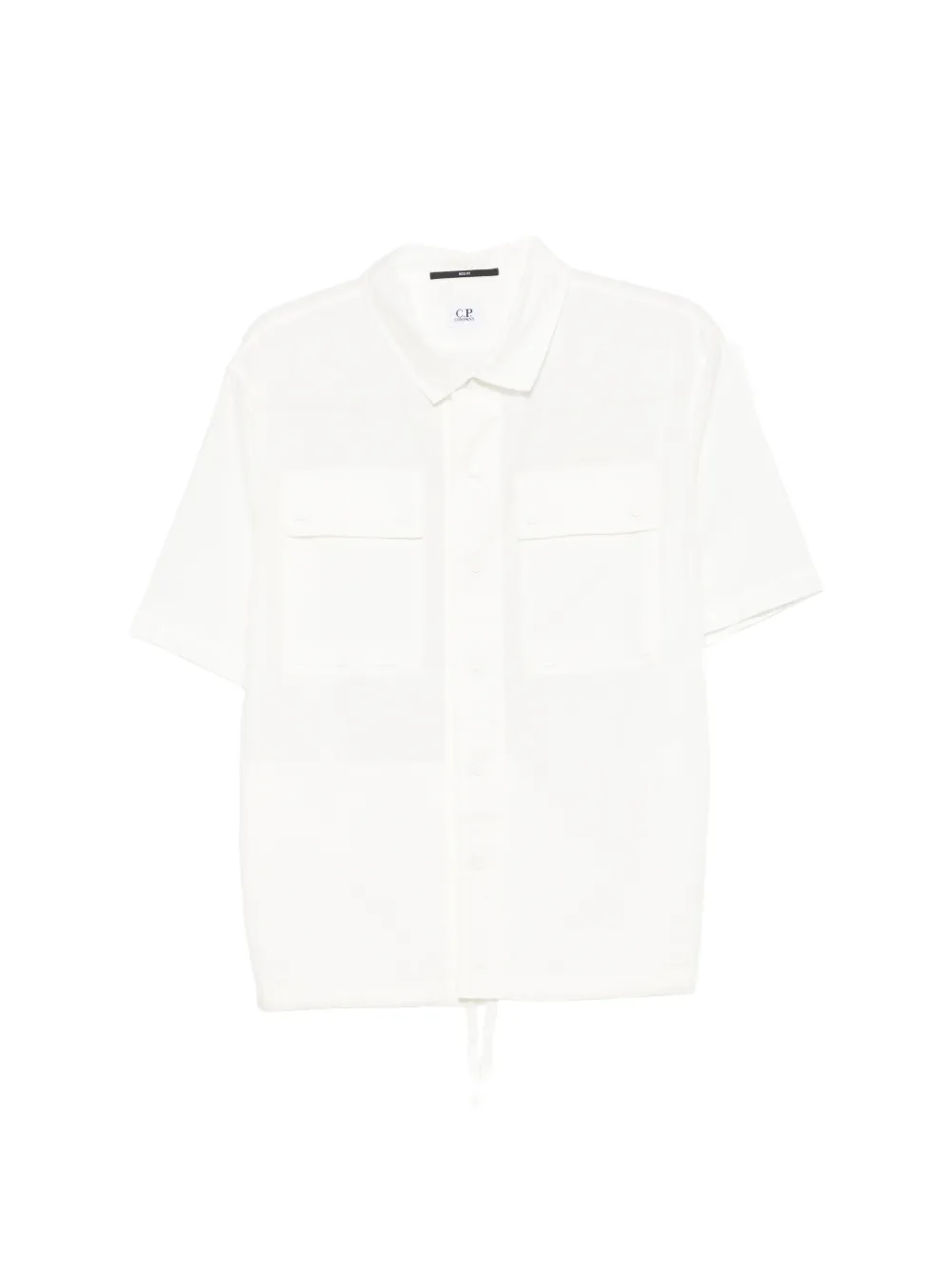 C.P. Company short-sleeve drawstring-hem overshirt - Bianco