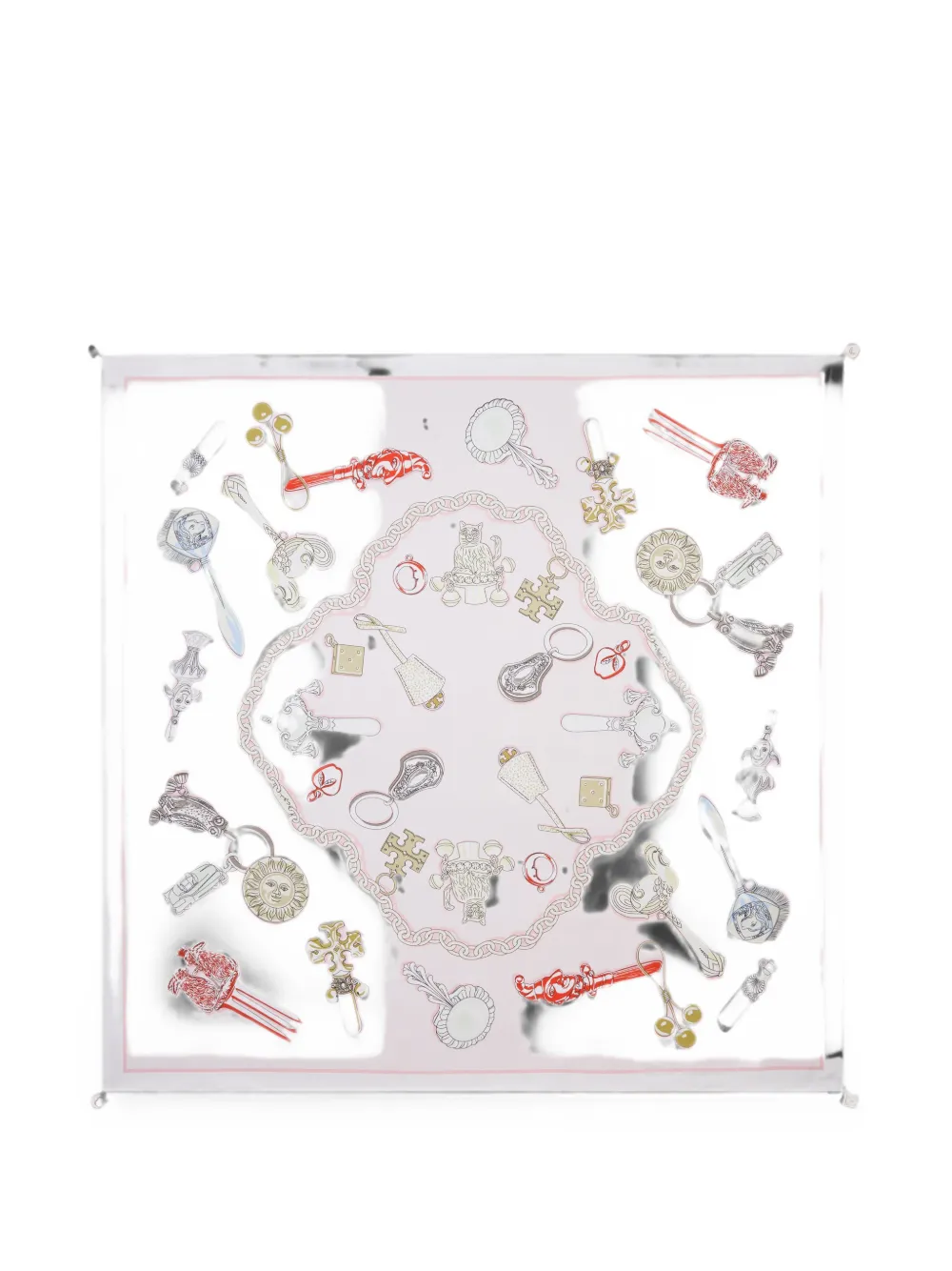 Tory Burch Foulard Rattles in seta - Rosa