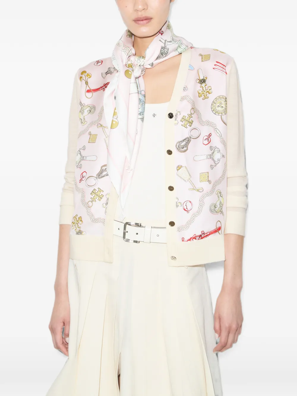 Tory Burch Zijden vierkante sjaal Roze