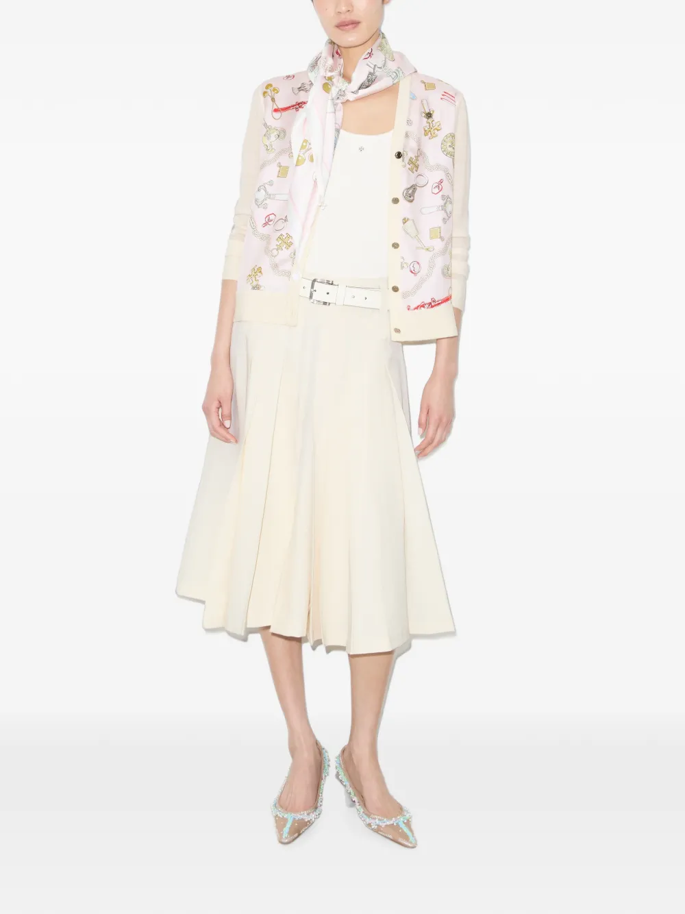 Tory Burch Zijden vierkante sjaal Roze