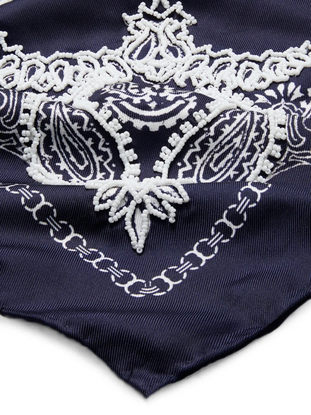 Tory Burch Bandana sjaal met kralen Blauw
