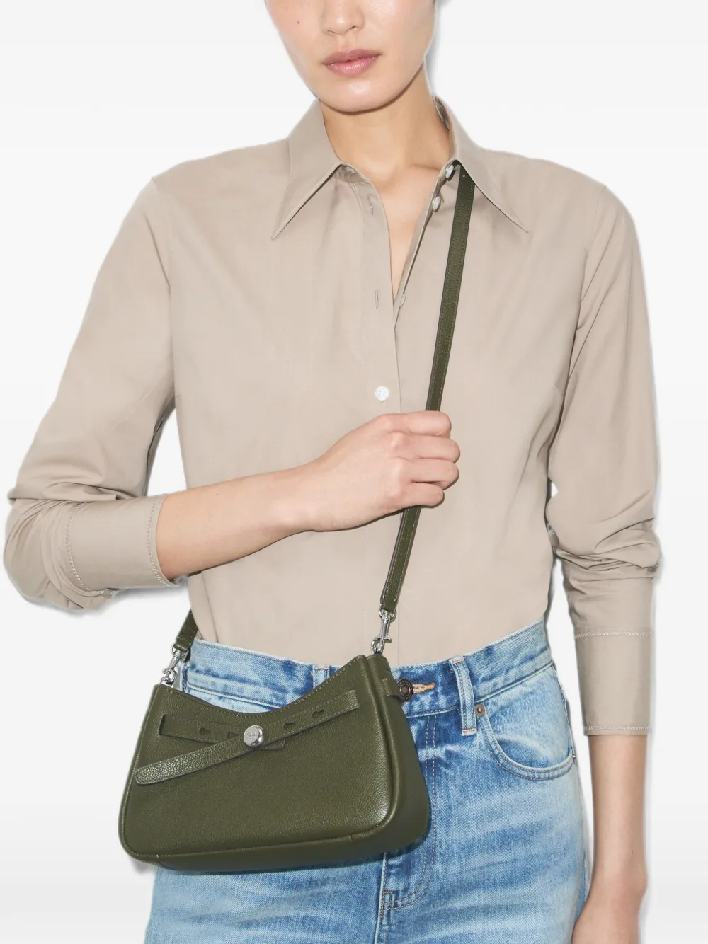 Tory Burch Romy crossbodytas met rits Groen