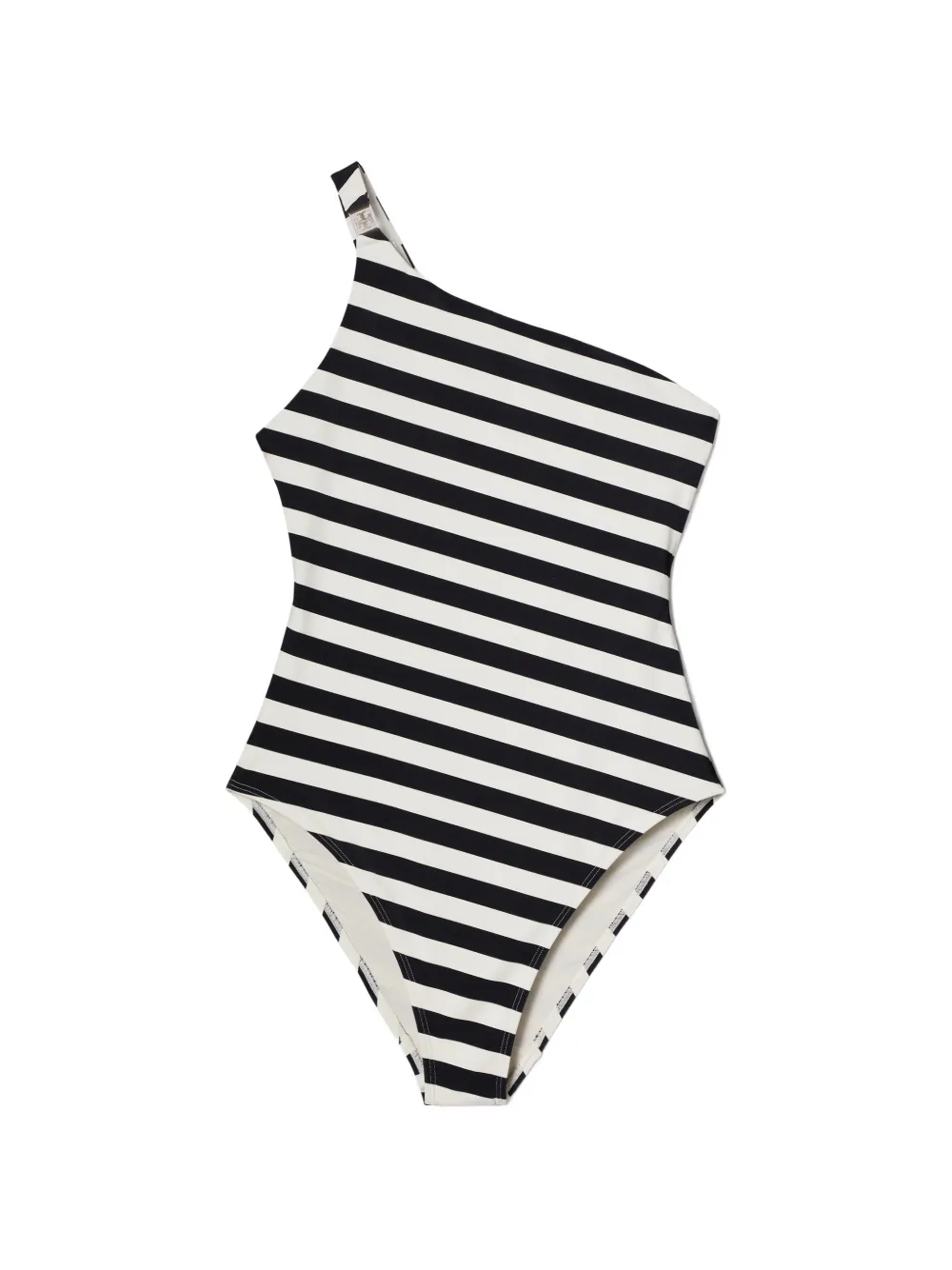 Tory Burch Costume da bagno monospalla a righe - Nero