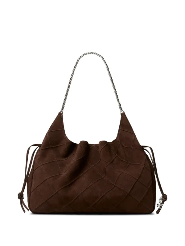 Tory Burch Large Fleming Suede Tote in Brown