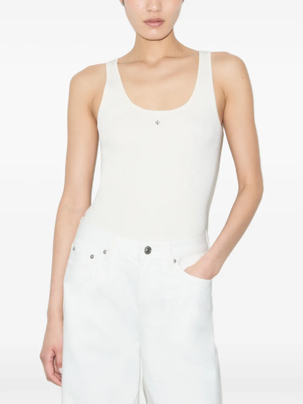 Tory Burch Viscose gebreide tanktop Beige