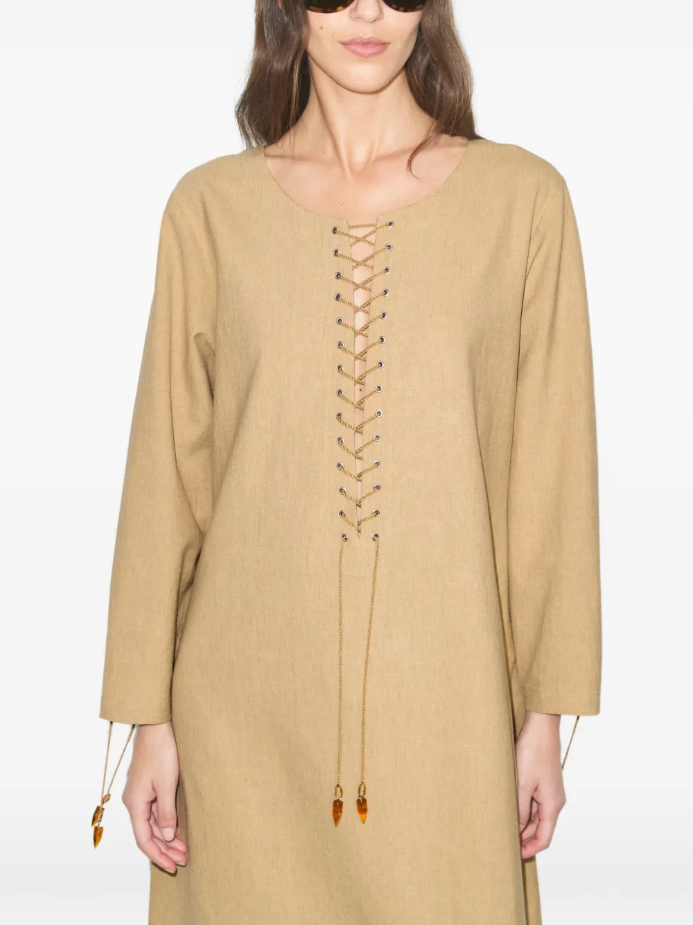 Tory Burch linnen kaftan Beige