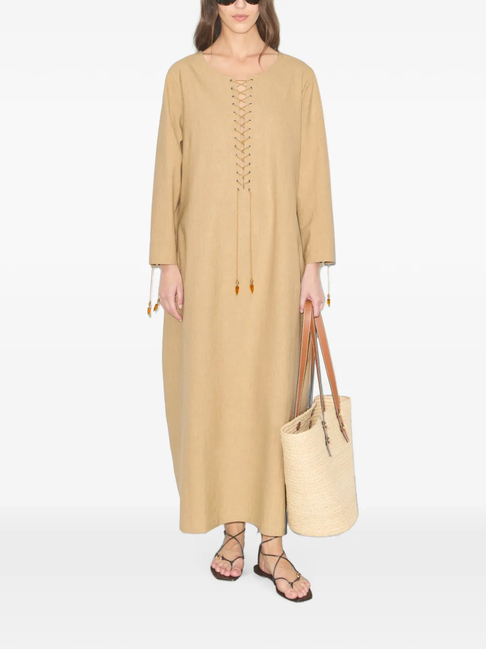 Tory Burch linnen kaftan Beige