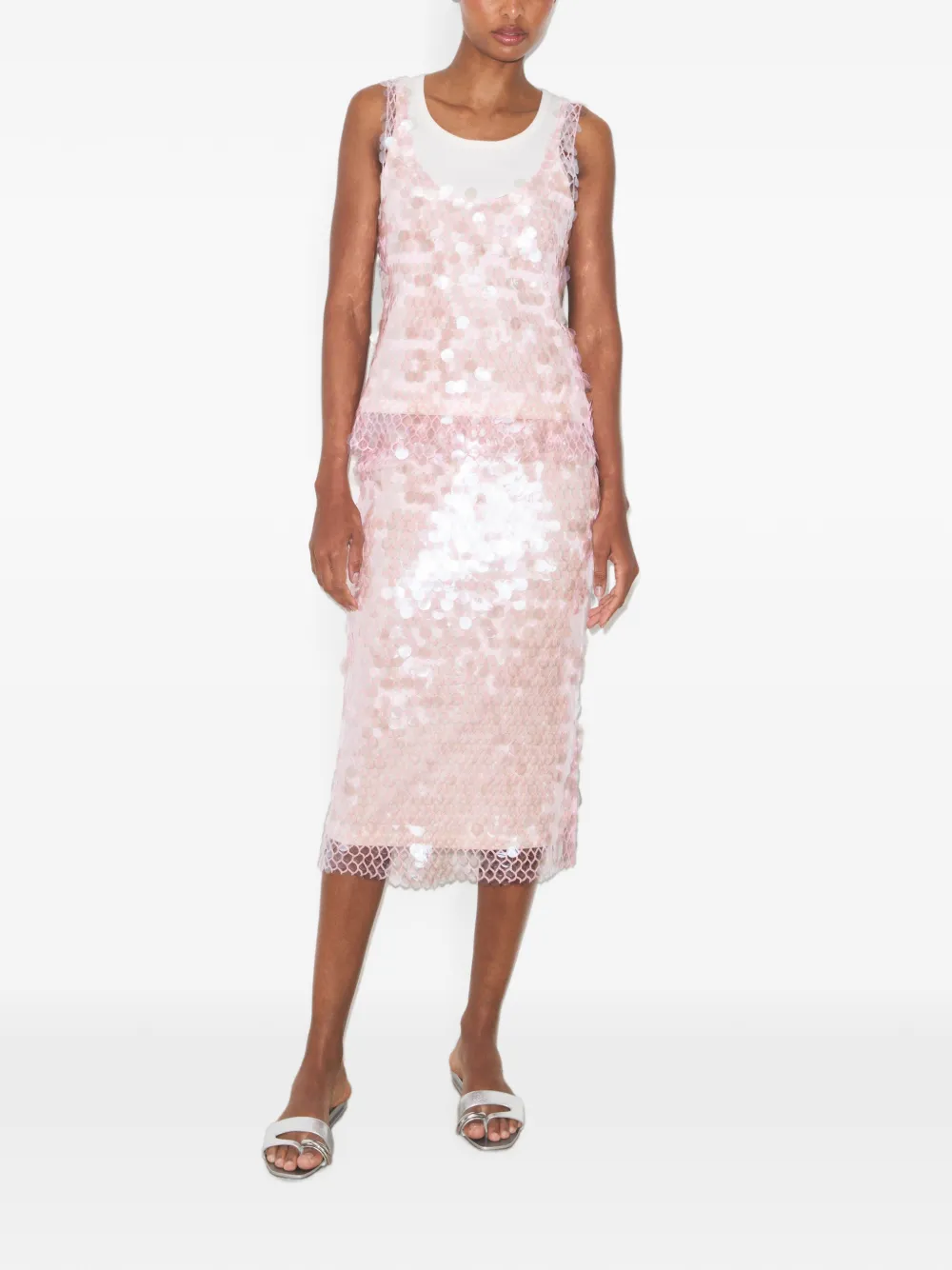 Tory Burch Mesh top met pailletten Roze