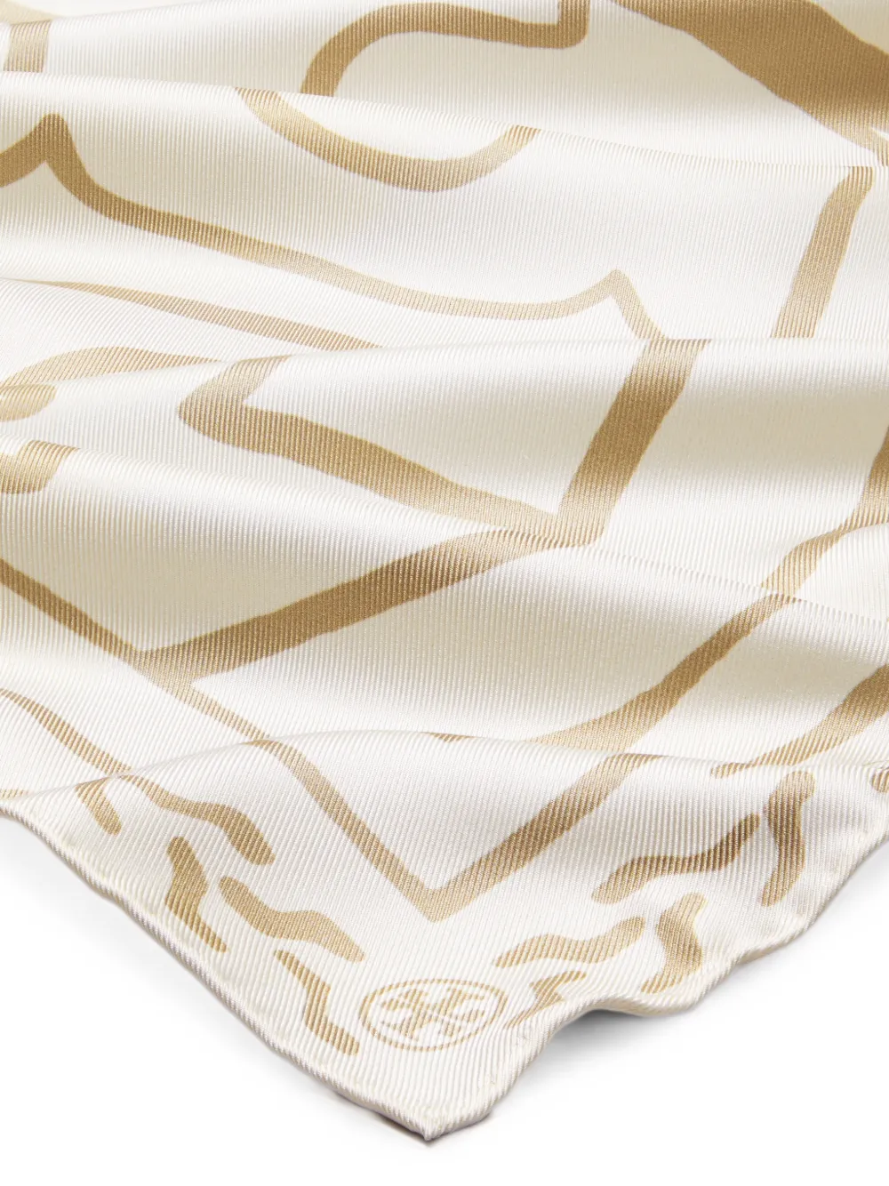 Tory Burch Trocadero Horses zijden vierkante sjaal Beige
