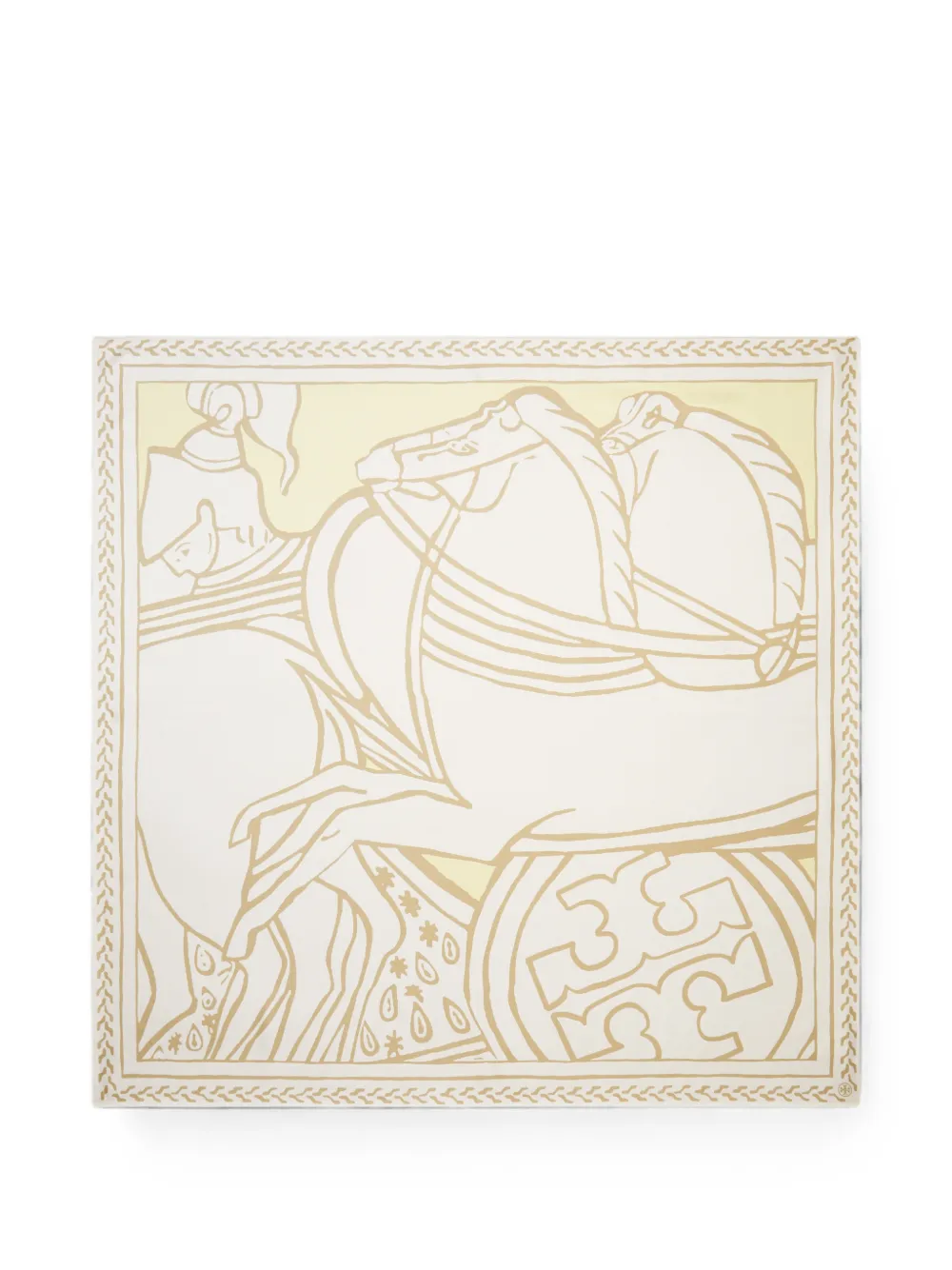 Tory Burch Foulard in seta Trocadero Horses - Toni neutri