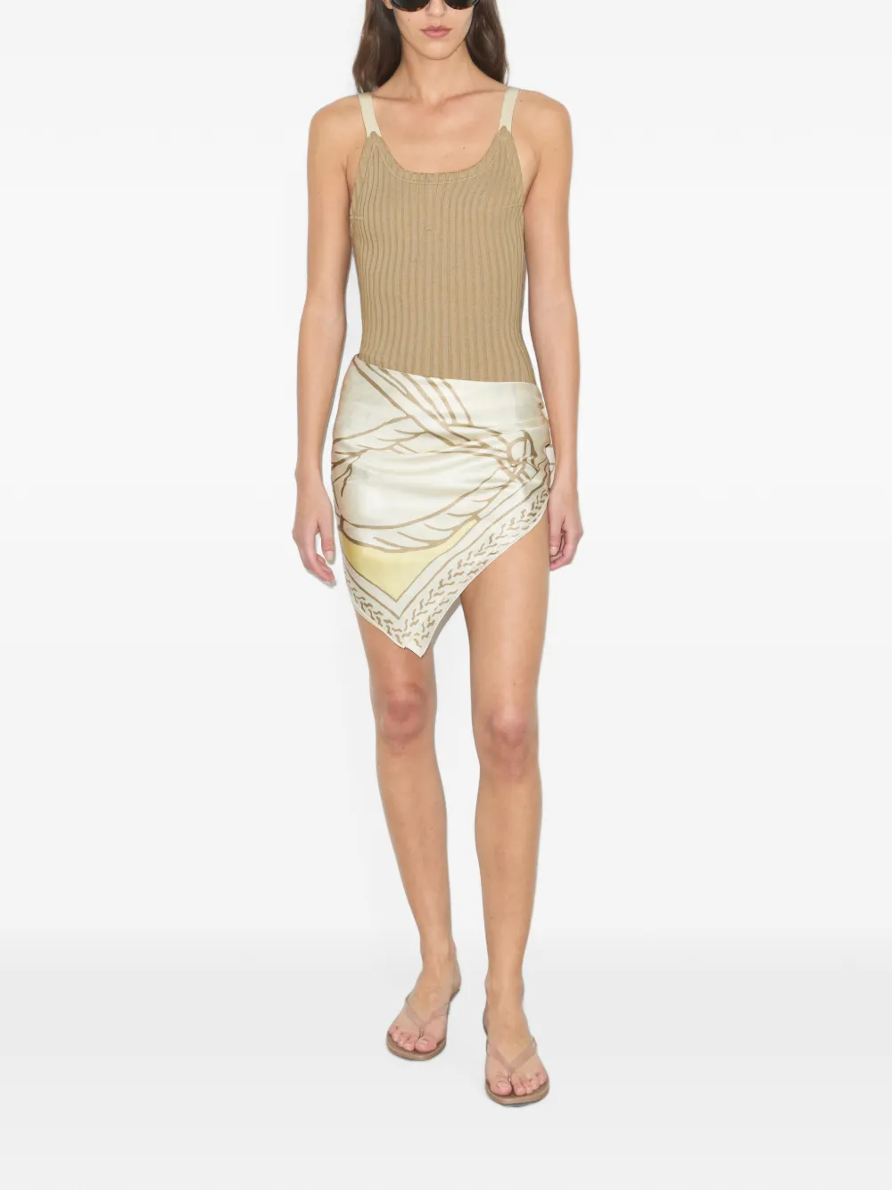 Tory Burch Trocadero Horses zijden vierkante sjaal Beige