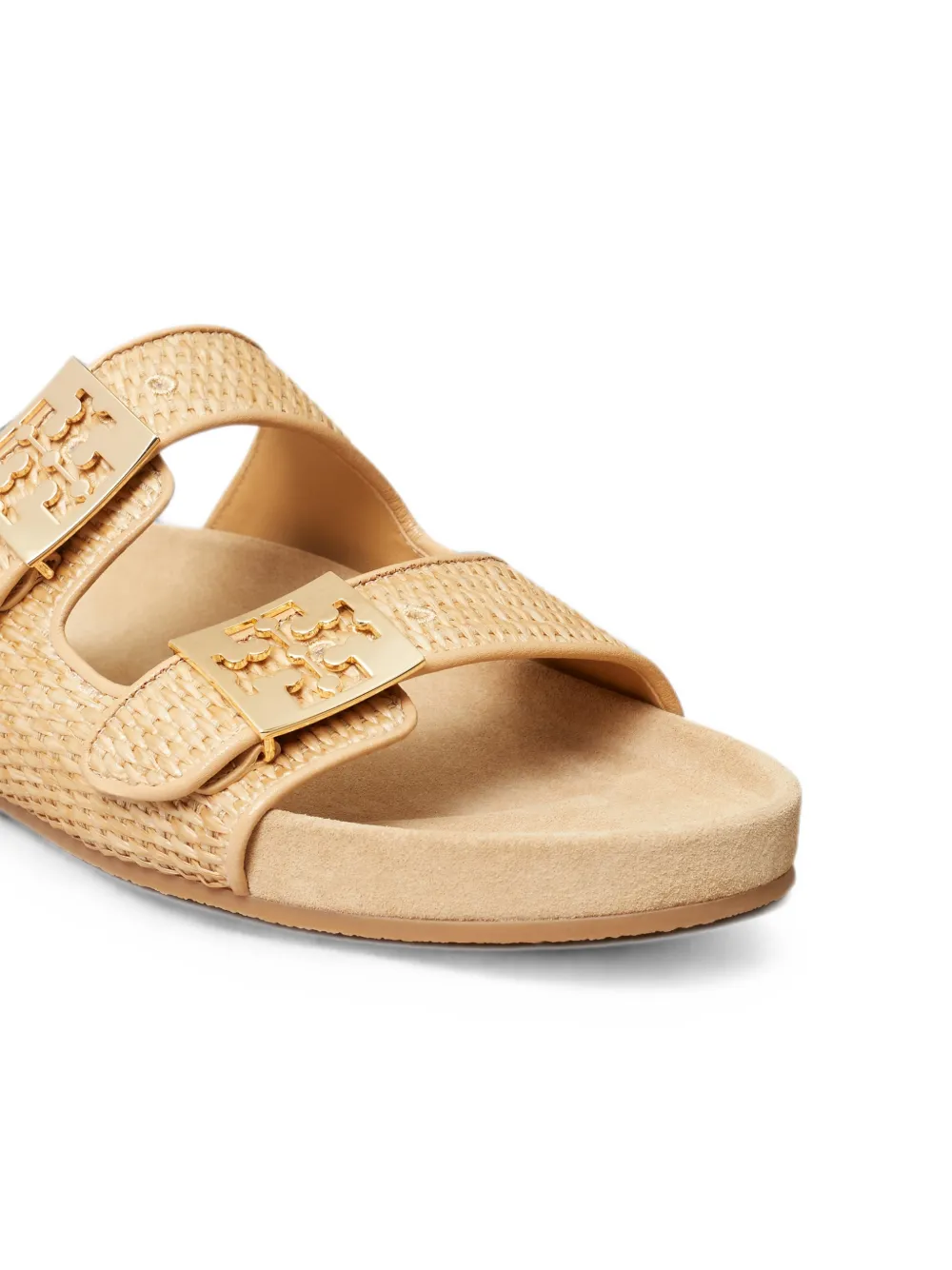 Tory Burch Mellow raffia sandalen Beige