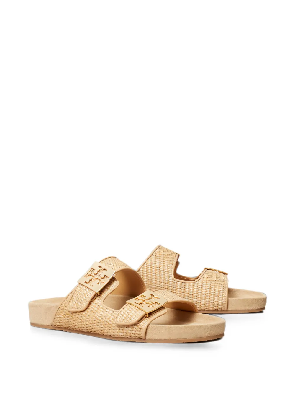 Tory Burch Mellow raffia sandalen Beige