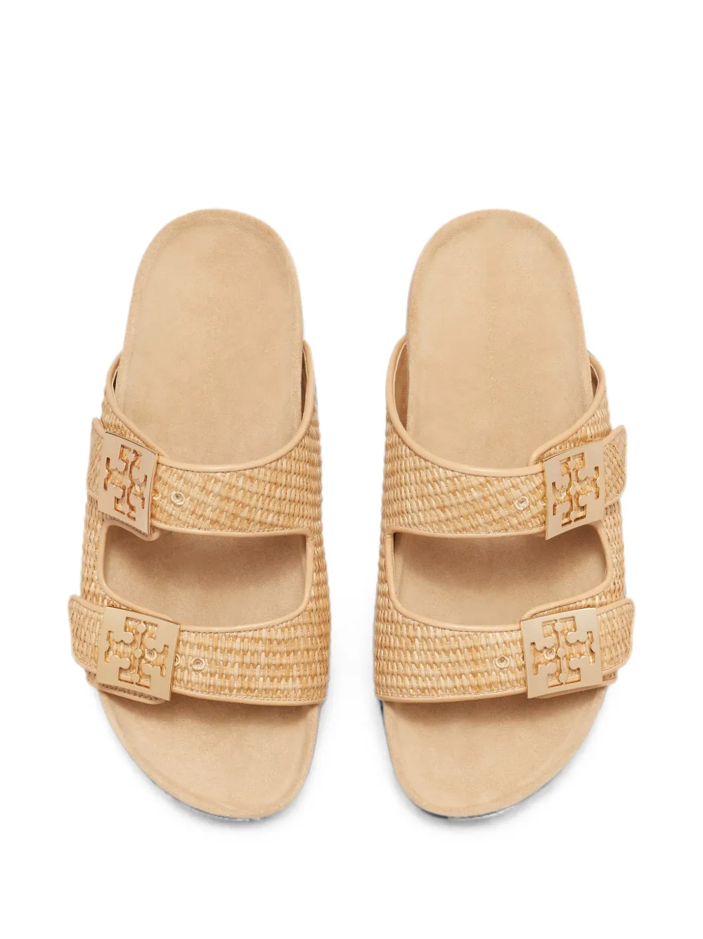 Tory Burch Mellow raffia sandalen Beige