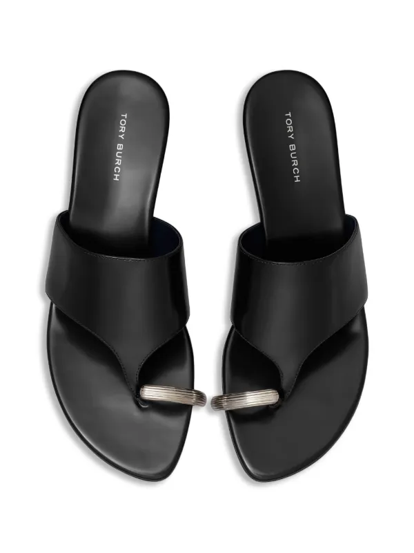 Tory Burch Pierced Wedge Sandals | Black | FARFETCH