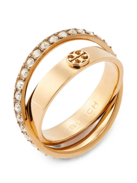Tory Burch Icon pavé double ring