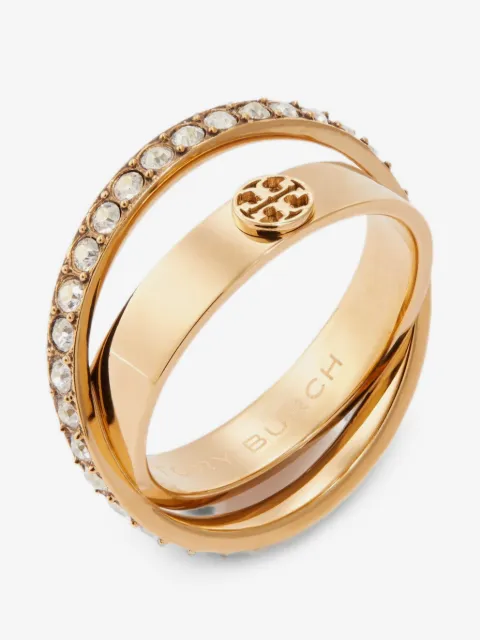 Tory Burch Icon pavé double ring