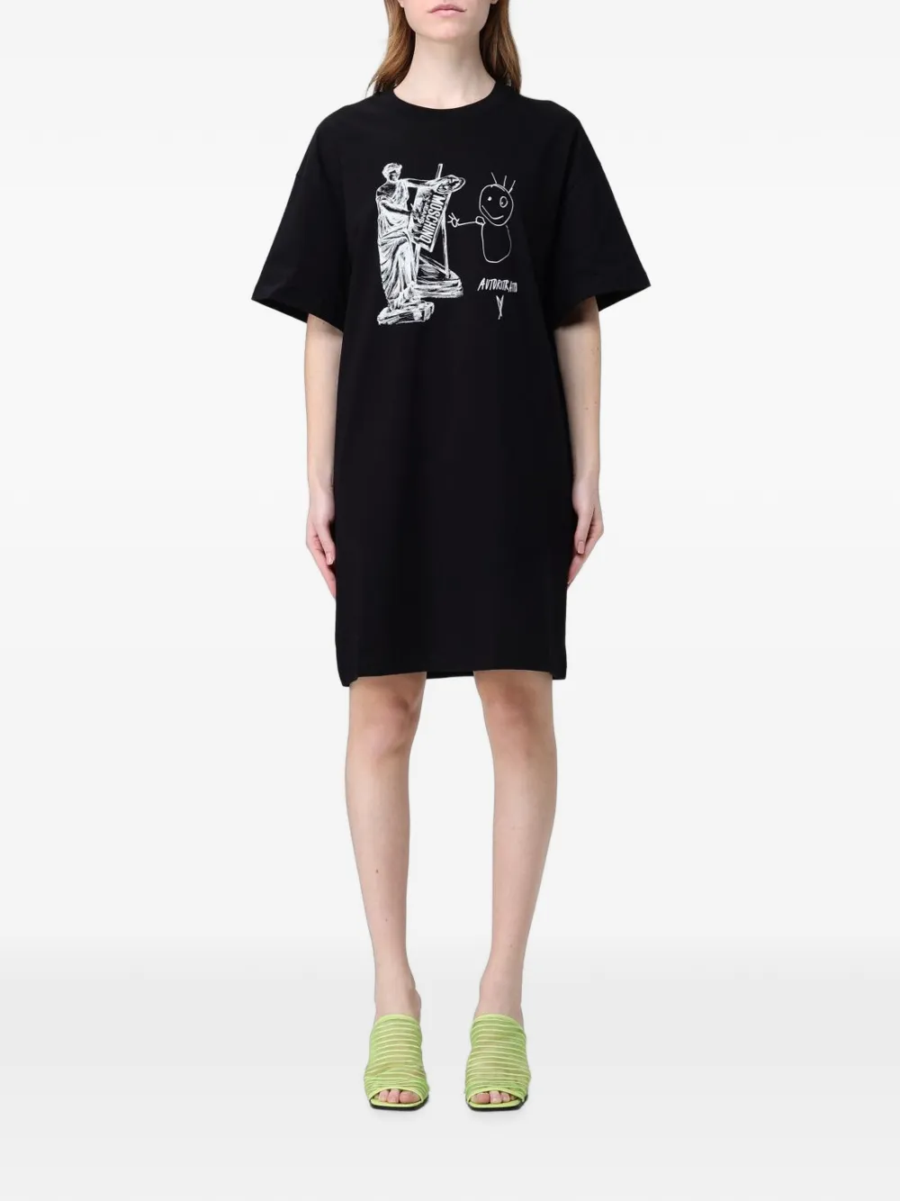 Moschino graphic-print mini T-shirt dress - Schwarz