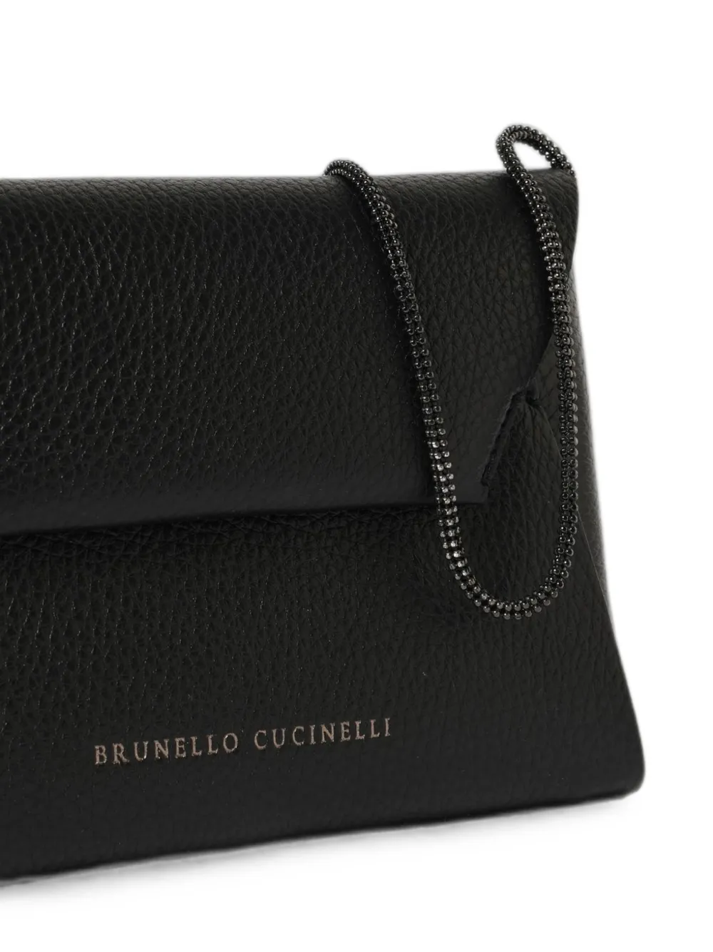 Brunello Cucinelli Leren schoudertas Zwart