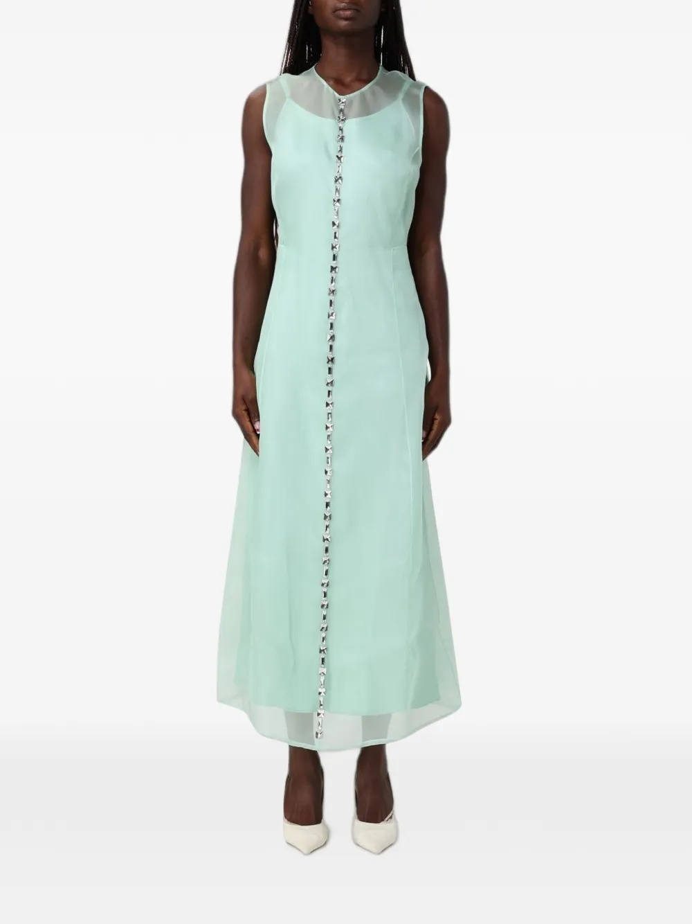 Fabiana Filippi crystal-embellished midi dress - Verde