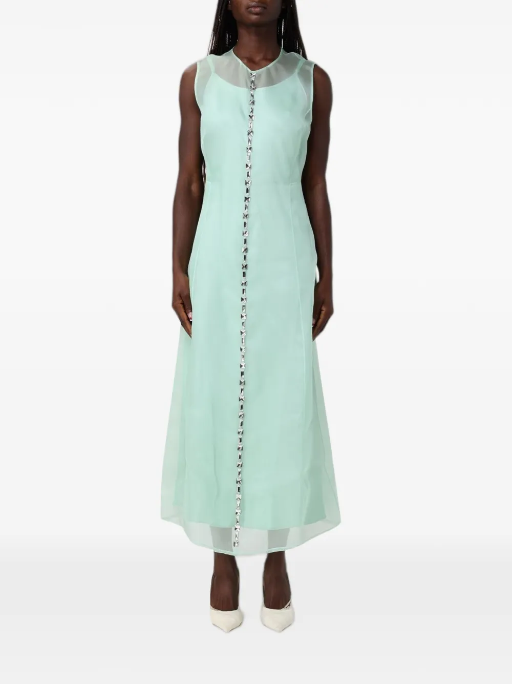 Fabiana Filippi crystal-embellished midi dress - Verde