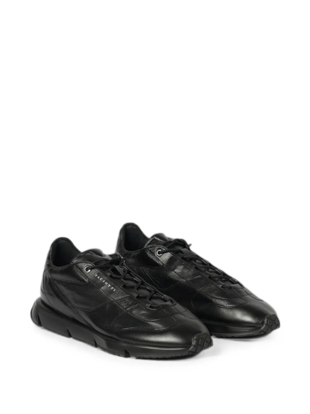 Cesare Paciotti logo-print leather sneakers Zwart