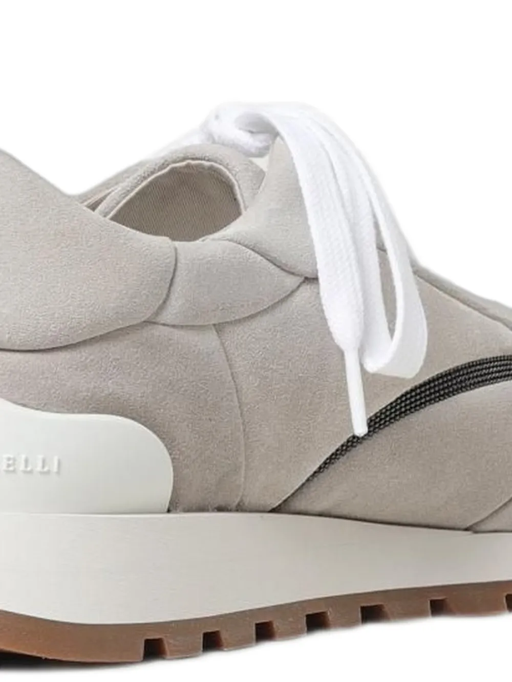 Brunello Cucinelli suede-finish panelled sneakers Grijs