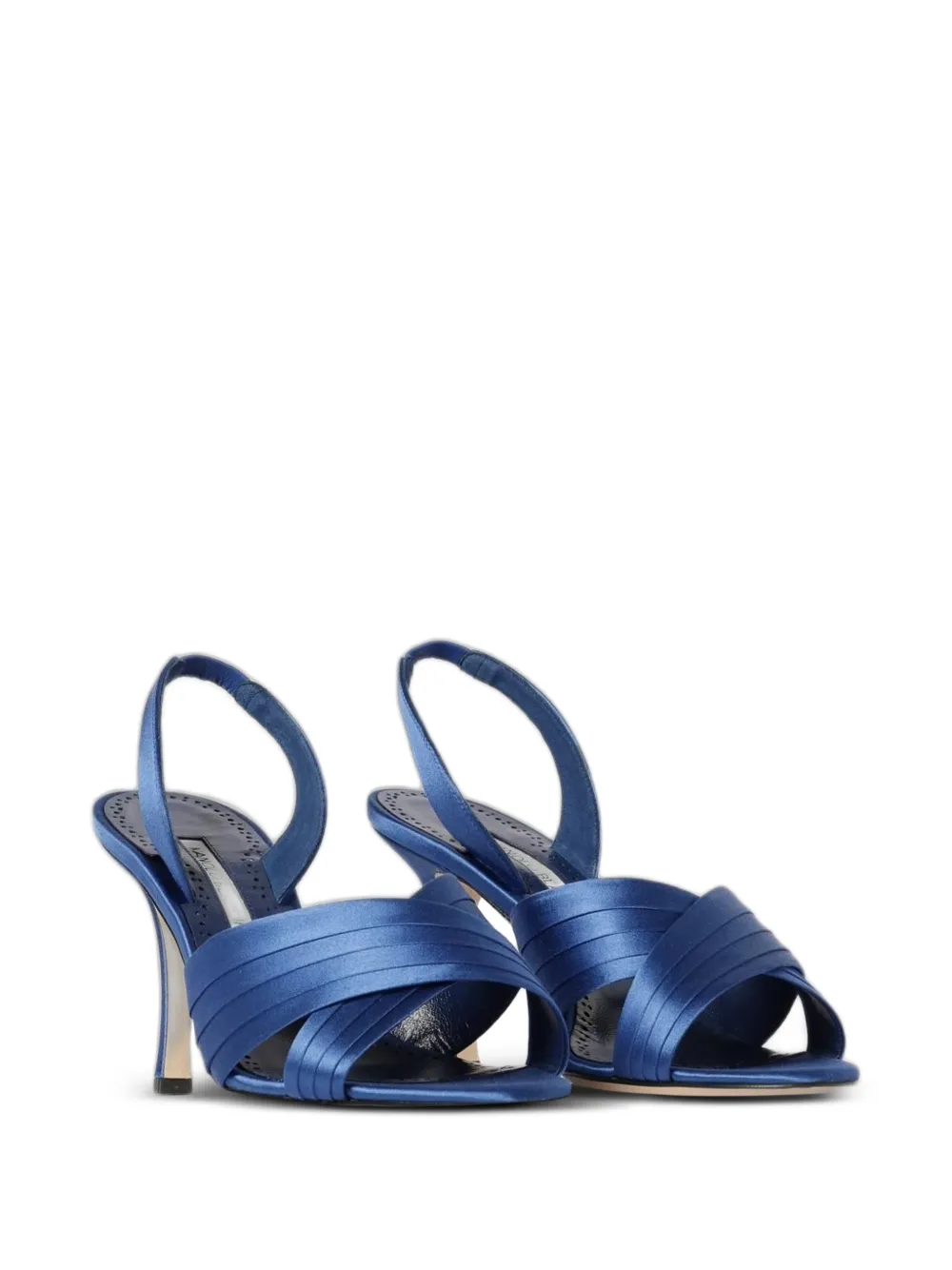 Manolo Blahnik Vierasan crossover-strap heeled sandals Blauw