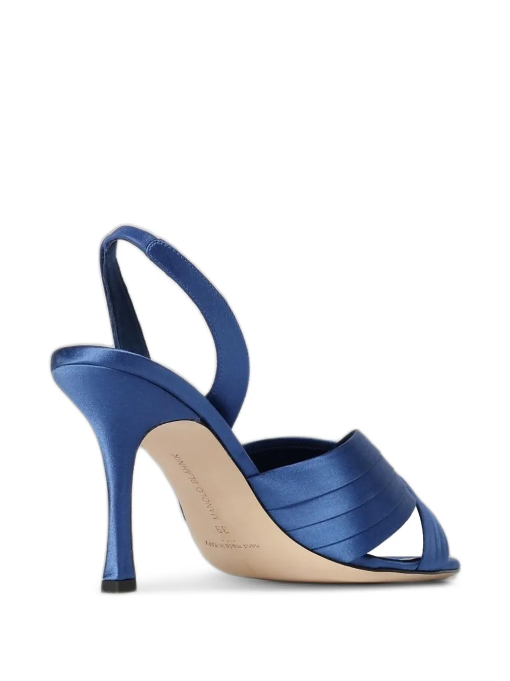 Manolo Blahnik Vierasan crossover-strap heeled sandals Blauw