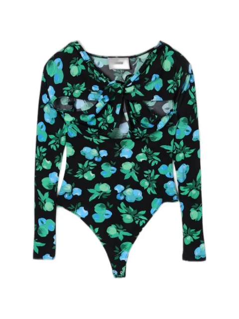 Coperni floral-print cut-out bodysuit