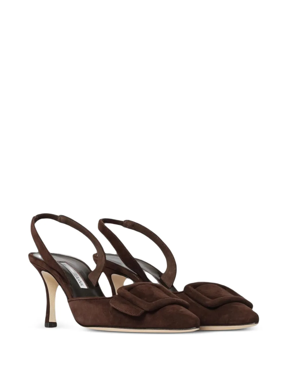 Manolo Blahnik Maysli buckle-detail heeled pumps Bruin
