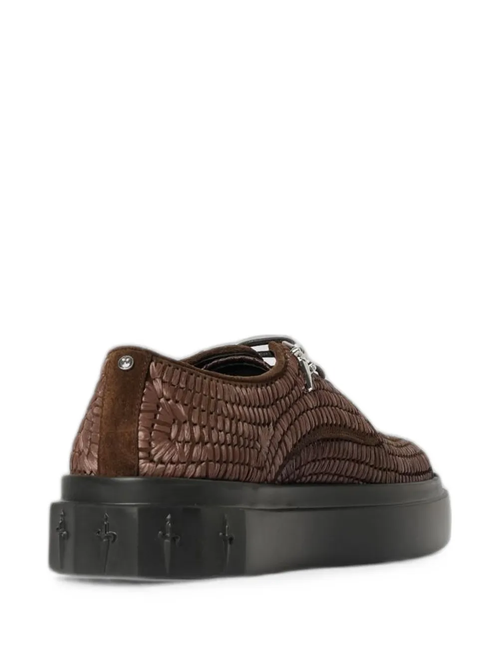 Cesare Paciotti Venus geweven raffia derby schoenen Bruin