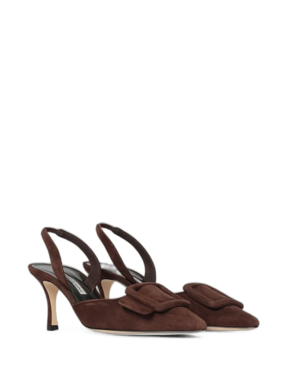 Manolo Blahnik Maysli buckle-detail heeled pumps Bruin