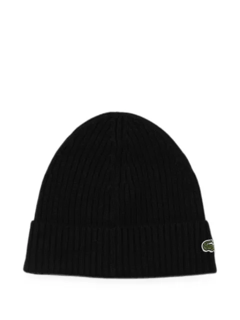 Lacoste ribbed-knit beanie hat