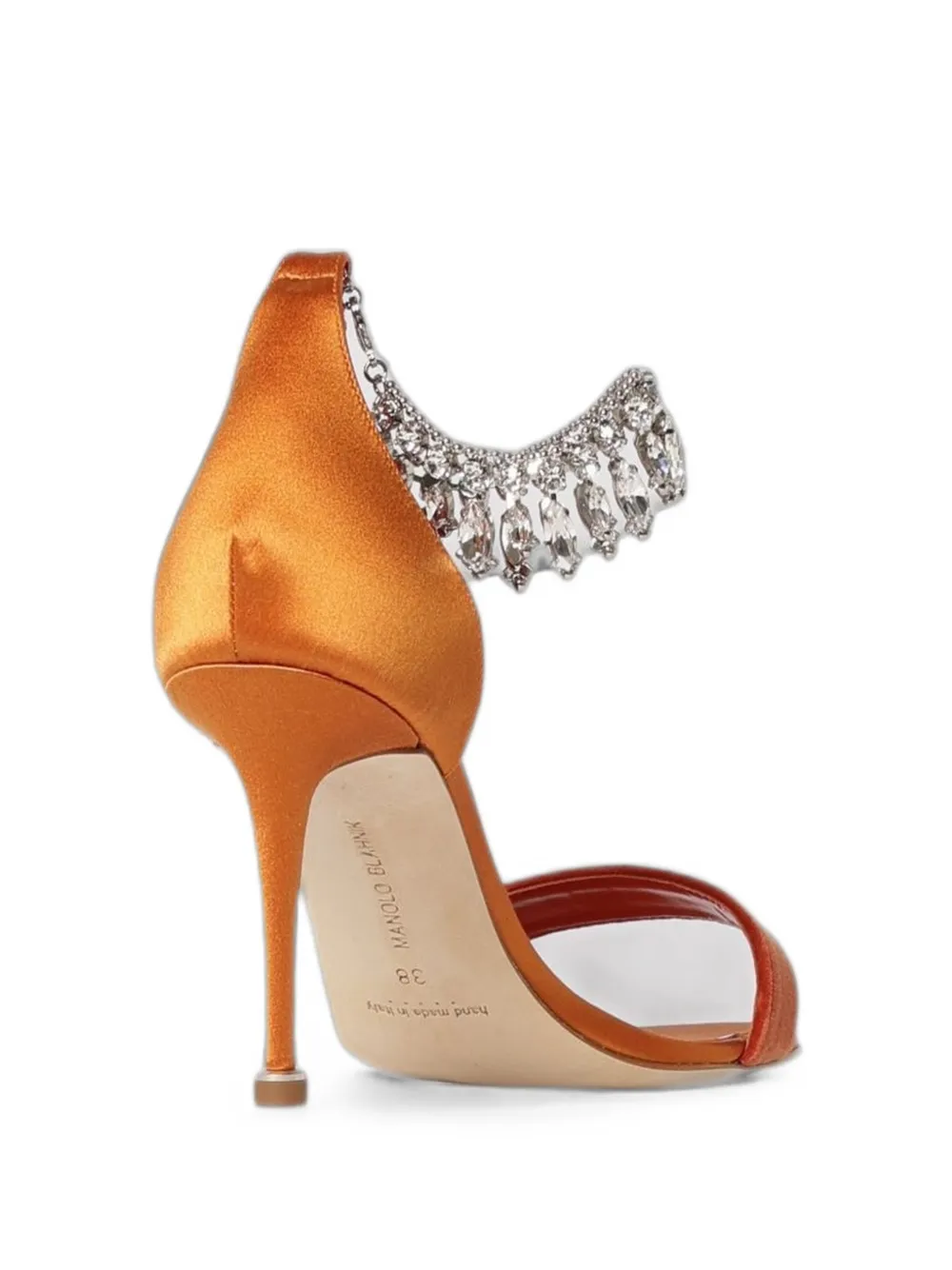 Manolo Blahnik Tulisan crystal-embellished sandals Oranje