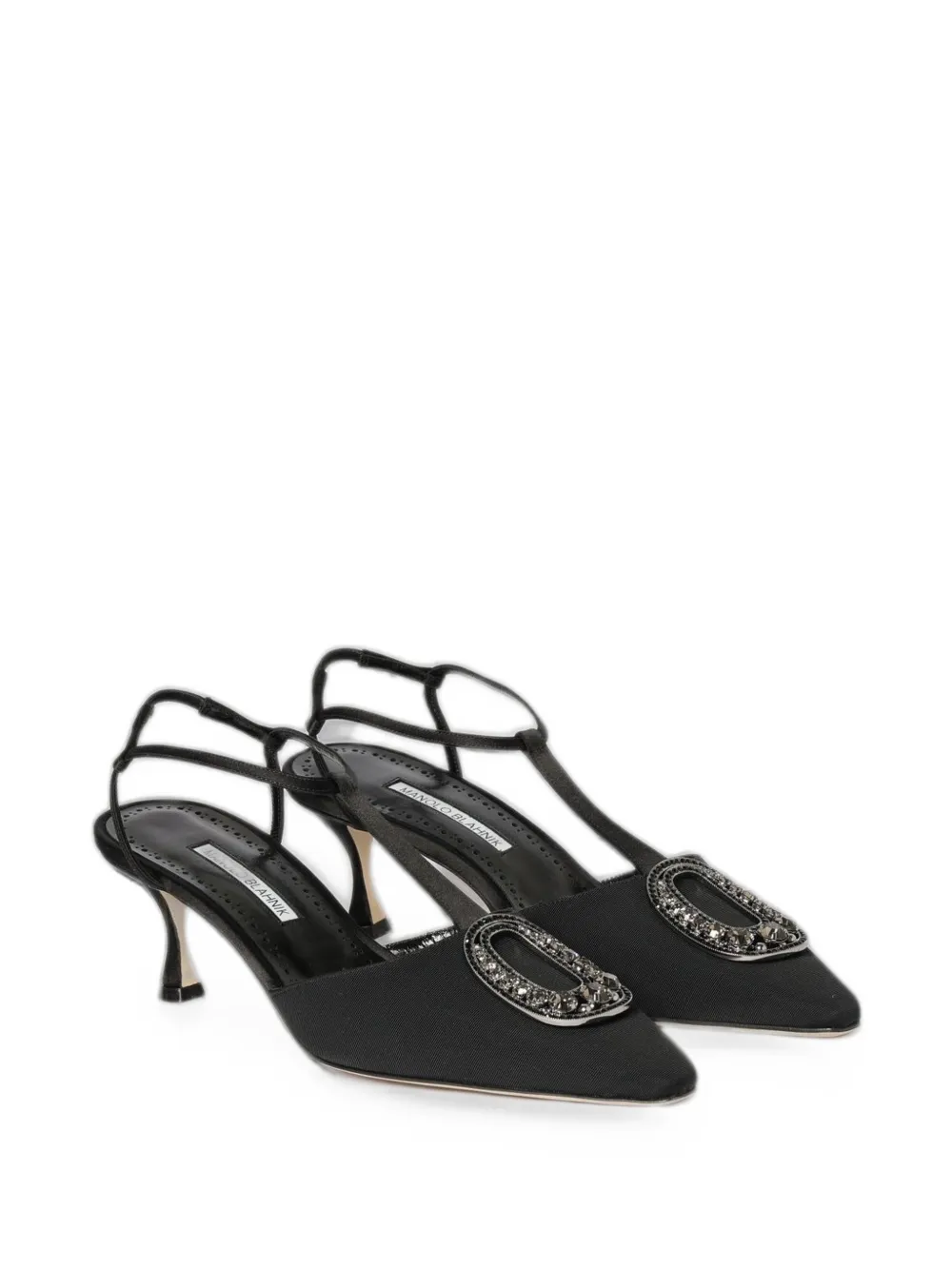 Manolo Blahnik Takal crystal-buckle heeled pumps Zwart