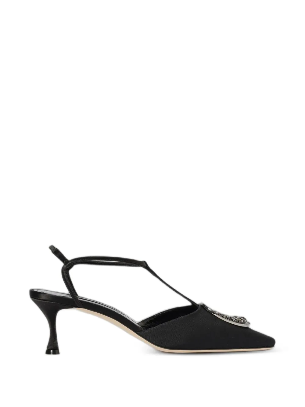 Manolo Blahnik Takal crystal-buckle heeled pumps - Schwarz